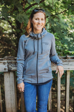 Load image into Gallery viewer, LADIES TRIBLEND FLEECE FULL ZIP HOODIE - Shadow Grey Heather