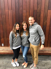 Load image into Gallery viewer, UNISEX SPECIAL BLEND RAGLAN HOODED PULLOVER - Gunmetal Heather