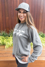 Load image into Gallery viewer, UNISEX SPECIAL BLEND RAGLAN HOODED PULLOVER - Gunmetal Heather